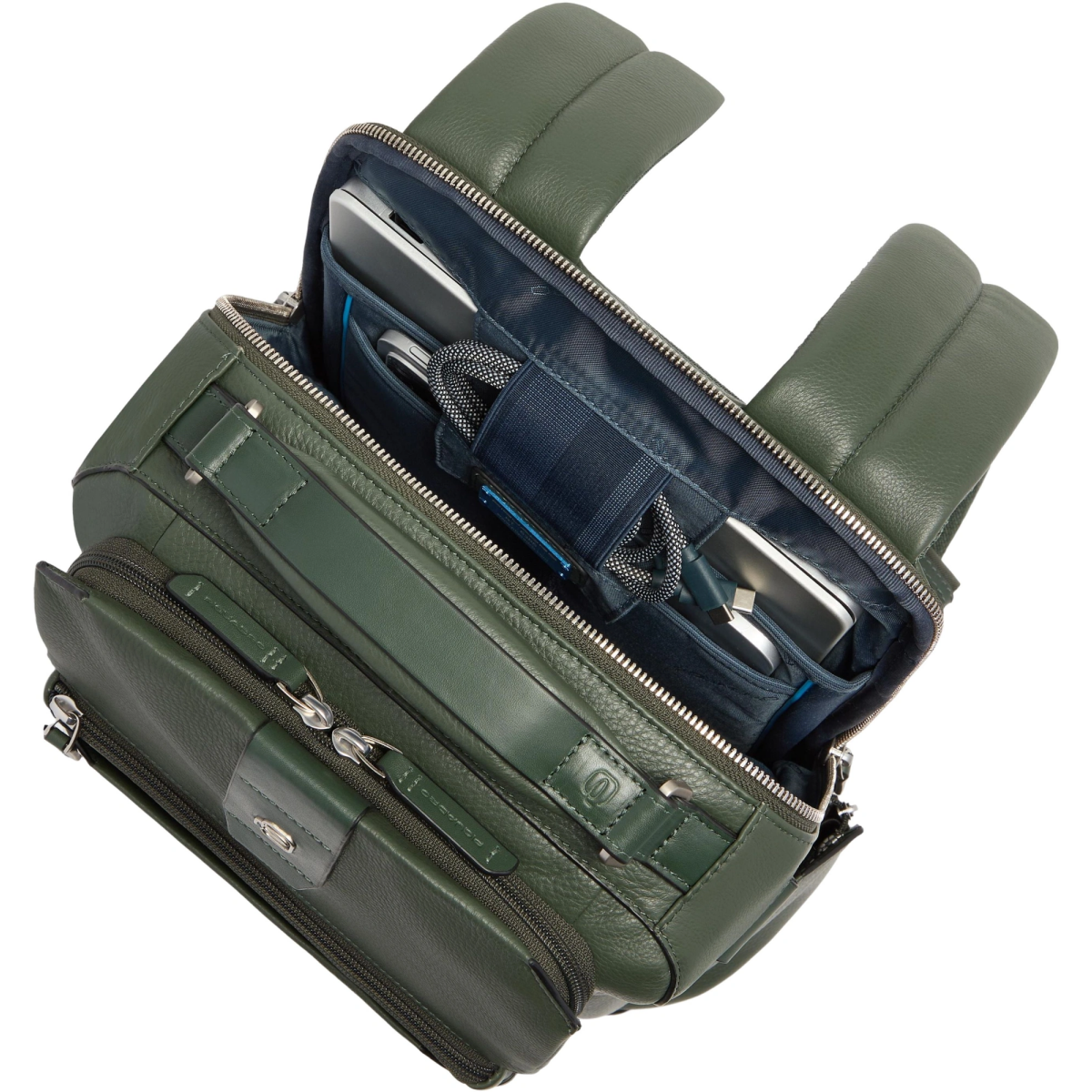 Рюкзак для ноутбука Piquadro Leather Travel 14" Green (CA7157W144/VE) - фото 5