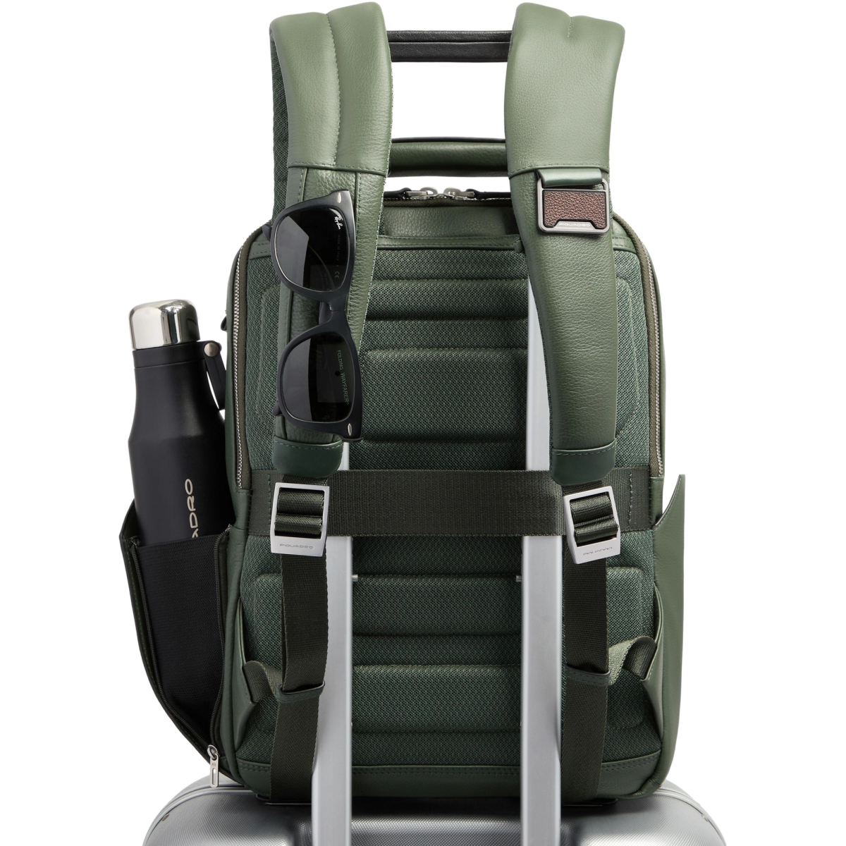Рюкзак для ноутбука Piquadro Leather Travel 14" Green (CA7157W144/VE) - фото 7