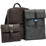 Рюкзак для ноутбука Piquadro Leather Travel Backpack Dark Brown (CA7263W151/TM)