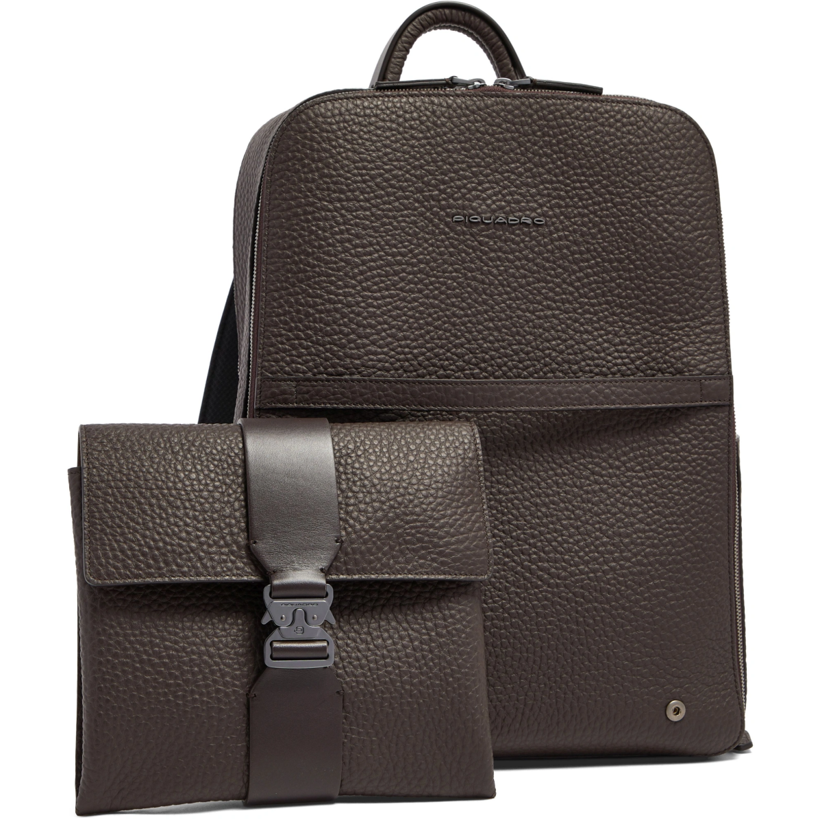 Рюкзак для ноутбука Piquadro Leather Travel Backpack Dark Brown (CA7263W151/TM) - фото 5
