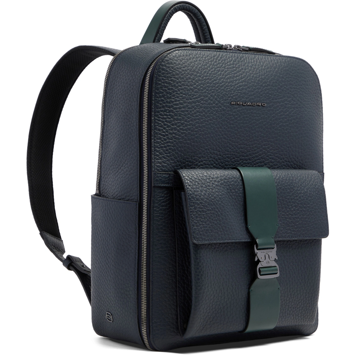Рюкзак для ноутбука Piquadro Leather Travel Backpack Blue/Green (CA7263W151/BLUVE) - фото 2