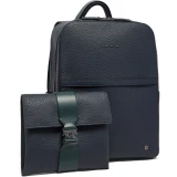 Рюкзак для ноутбука Piquadro Leather Travel Backpack Blue/Green (CA7263W151/BLUVE)