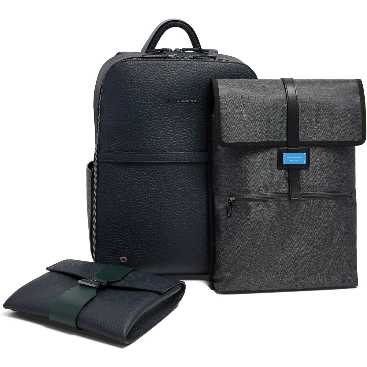 Рюкзак для ноутбука Piquadro Leather Travel Backpack Blue/Green (CA7263W151/BLUVE) - фото 8