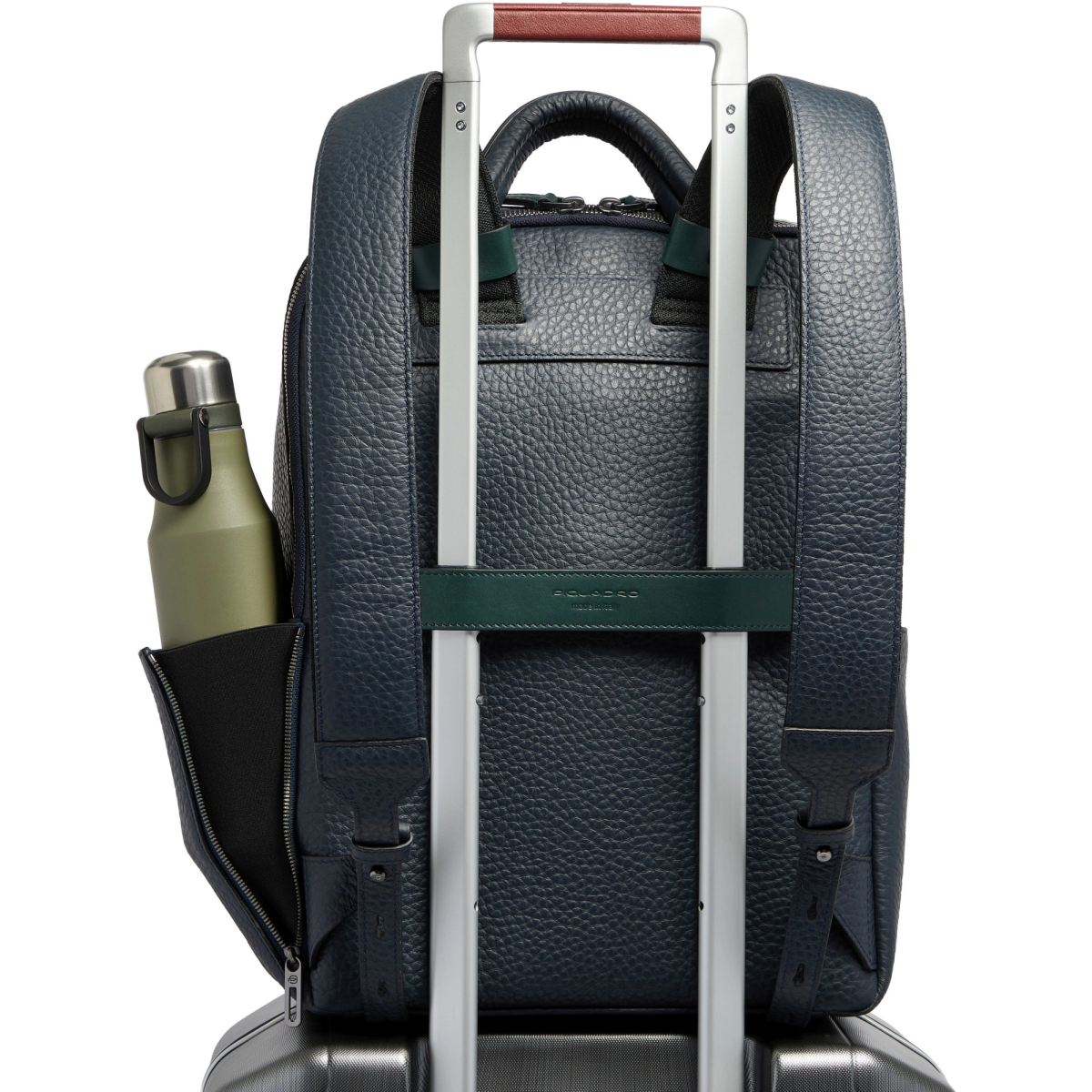 Рюкзак для ноутбука Piquadro Leather Travel Backpack Blue/Green (CA7263W151/BLUVE) - фото 12