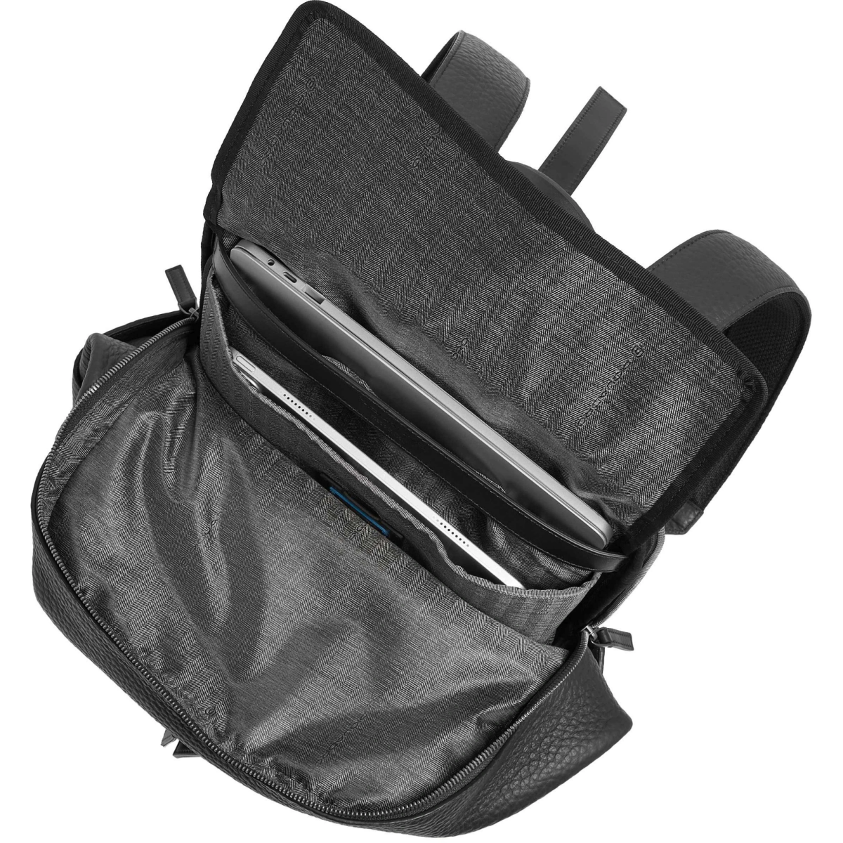 Рюкзак для ноутбука Piquadro Leather Travel Backpack Black (CA7263W151/N) - фото 11