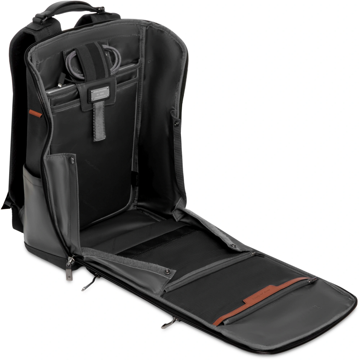 Рюкзак для ноутбука Piquadro Leather & Water-Resistant 14" Black (CA7278W150/N) - фото 5
