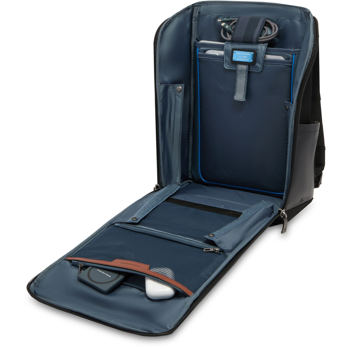 Рюкзак для ноутбука Piquadro Leather & Water-Resistant 14" Blue (CA7278W150/BLUS) - фото 4