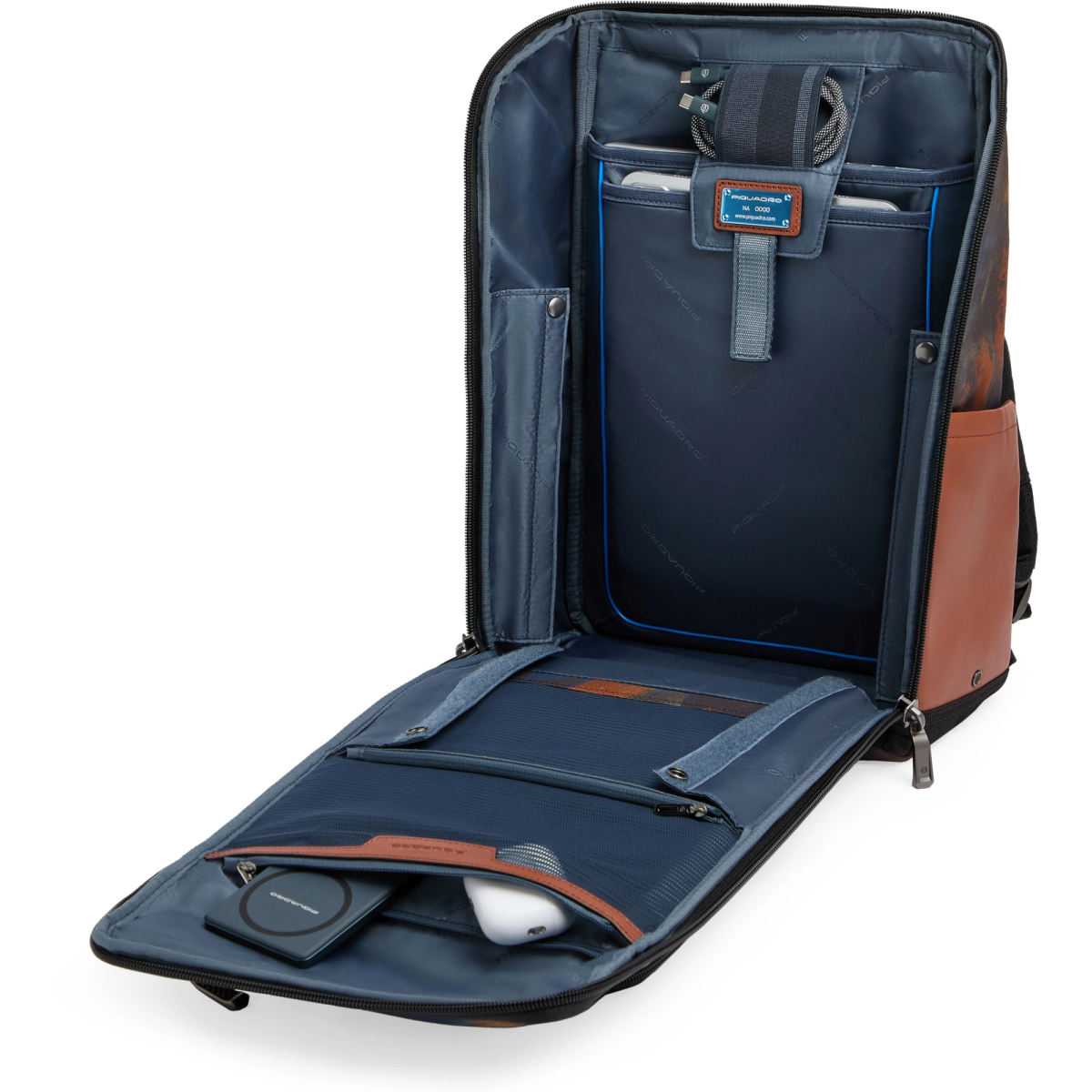Рюкзак для ноутбука Piquadro Leather & Water-Resistant 14" Brown (CA7278W150/CAMOCU) - фото 5