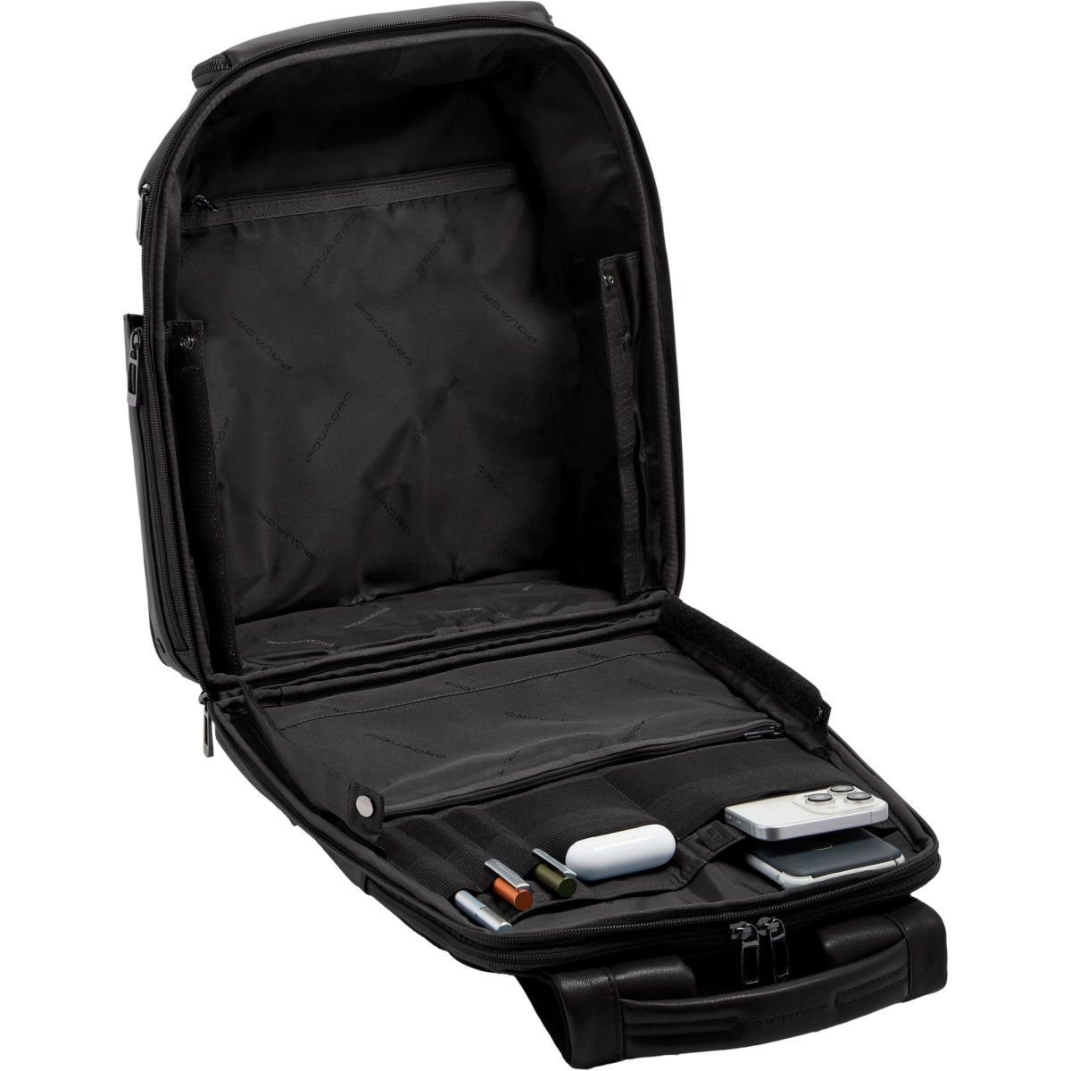 Рюкзак для ноутбука Piquadro Leather 14" with Wireless Charging Black (CA7180W143/N) - фото 3