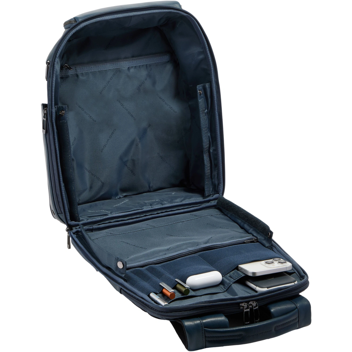 Рюкзак для ноутбука Piquadro Leather 14" with Wireless Charging Blue (CA7180W143/BLU) - фото 4