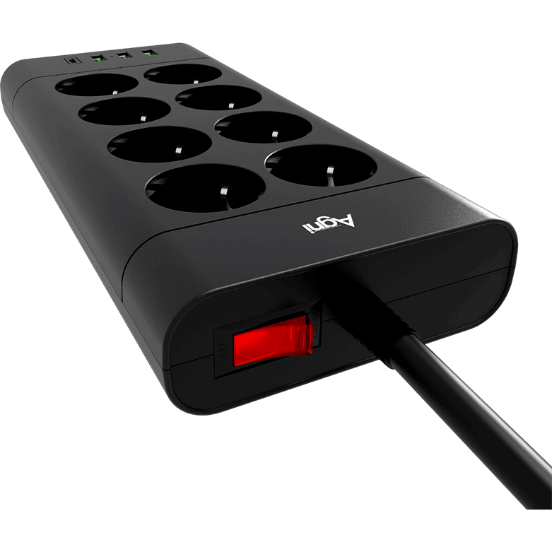 Сетевой фильтр AGNI TP-FA4U8E-C-3m-Black - TP-FA4U8E-C-3m-black - фото 2