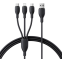 Кабель USB - microUSB/USB Type-C/Lightning, 0.8м, Baseus P10376303121-01