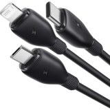 Кабель USB - microUSB/USB Type-C/Lightning, 0.8м, Baseus P10376303121-01
