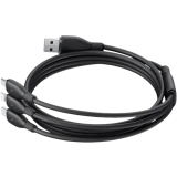 Кабель USB - microUSB/USB Type-C/Lightning, 0.8м, Baseus P10376303121-01
