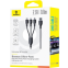 Кабель USB - microUSB/USB Type-C/Lightning, 0.8м, Baseus P10376303121-01 - фото 5