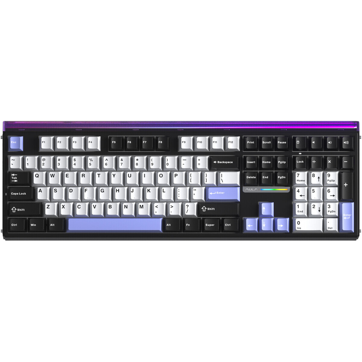 Клавиатура AULA H108 Black/White/Purple