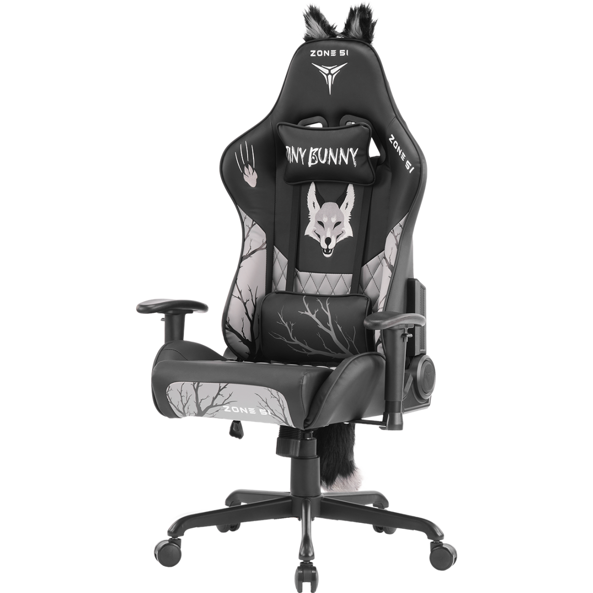 Игровое кресло ZONE 51 TINY BUNNY Black/Grey - Z51-LTB-BK - фото 6