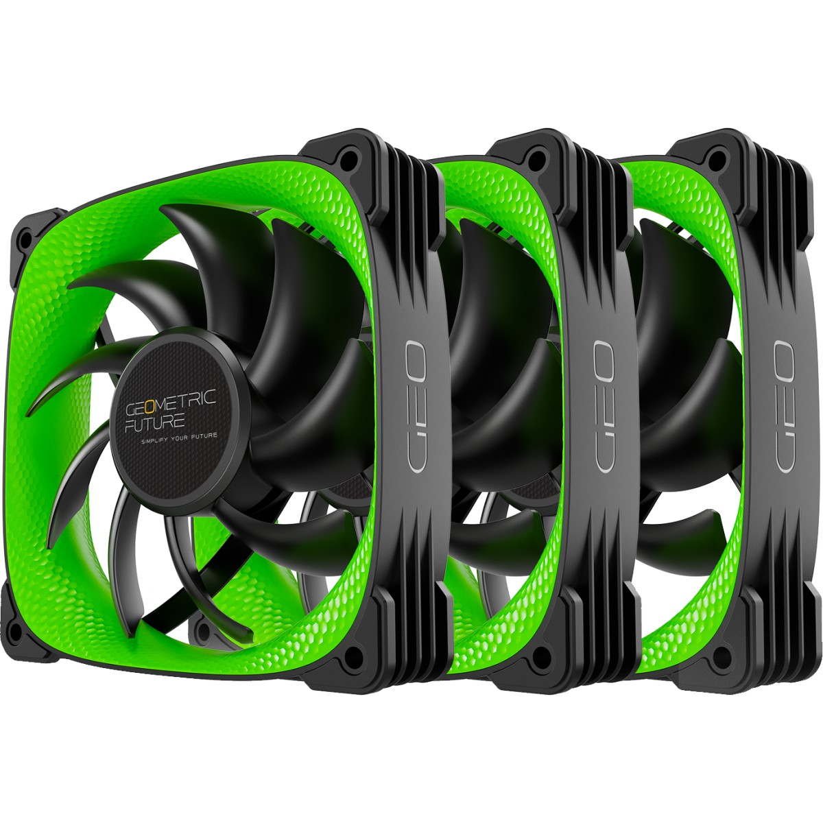 Вентилятор для корпуса Geometric Future Squama 3005G-12 Green (3 шт.) - 1F3005G312000