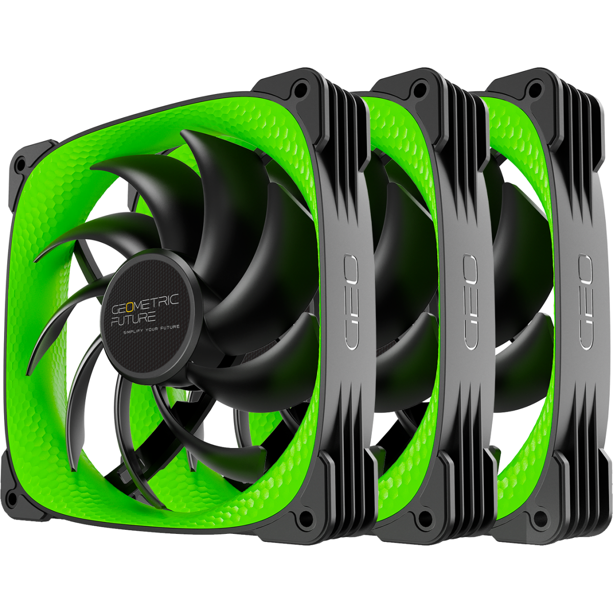 Вентилятор для корпуса Geometric Future Squama 3005G-14 Green (3 шт.) - 1F3005G314000