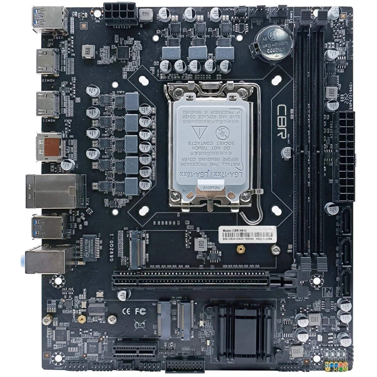 ..... Материнская плата CBR H610 OEM (1258), Б/У - MB-ARH610-BLK