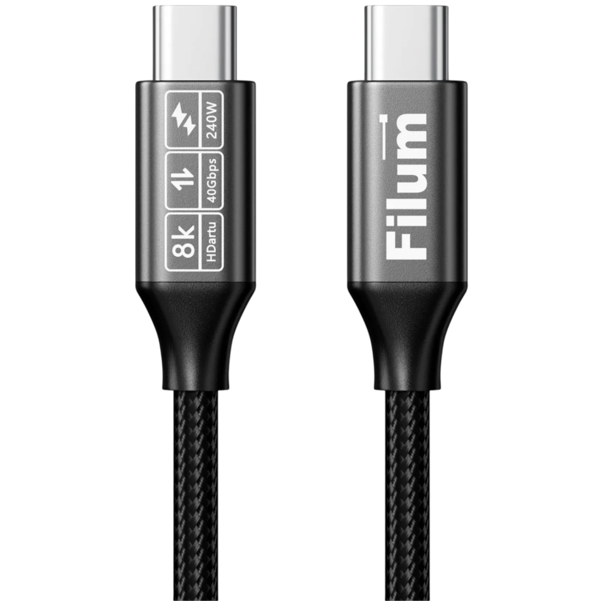 Кабель USB Type-C - USB Type-C, 1м, Filum FL-USB-40G240W-CM/CM-1M