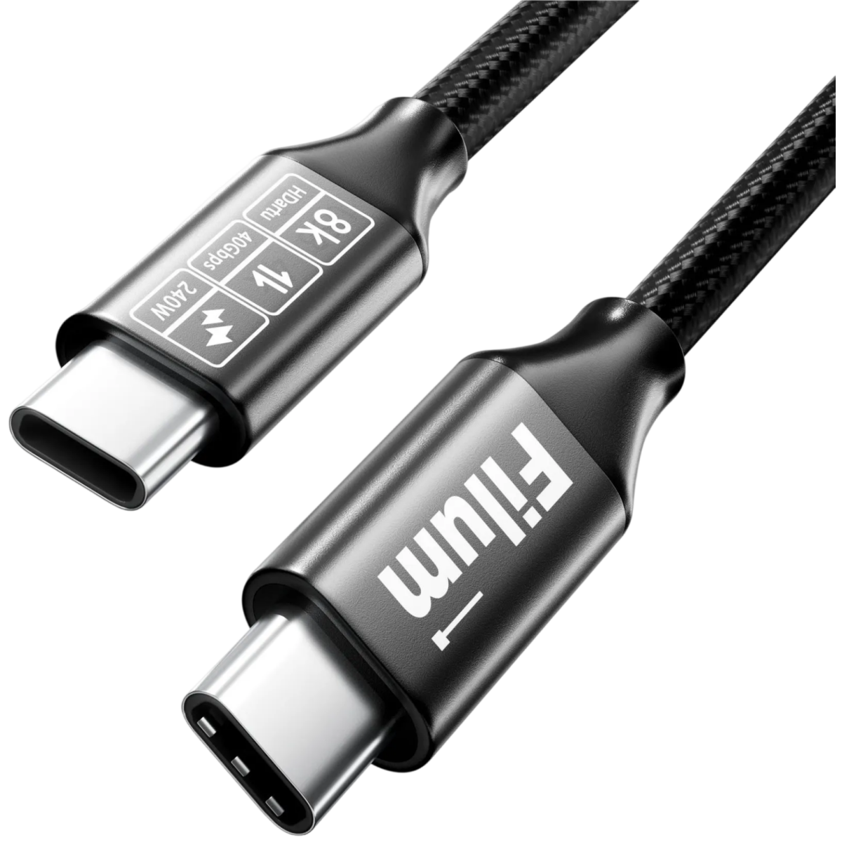 Кабель USB Type-C - USB Type-C, 1м, Filum FL-USB-40G240W-CM/CM-1M - фото 2