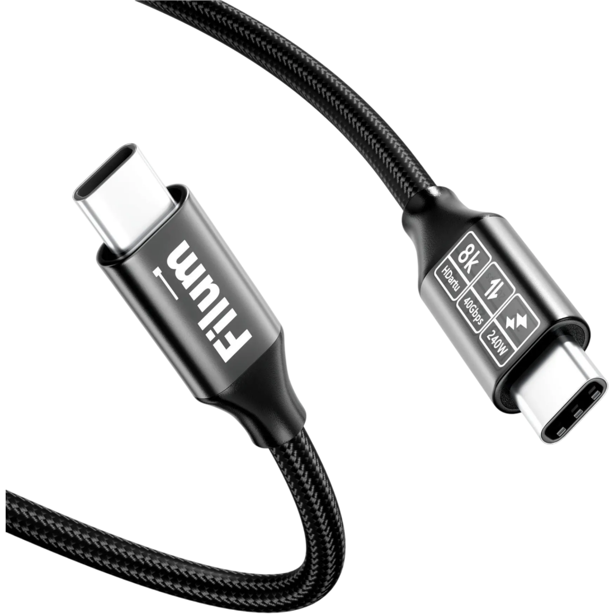 Кабель USB Type-C - USB Type-C, 1м, Filum FL-USB-40G240W-CM/CM-1M - фото 3