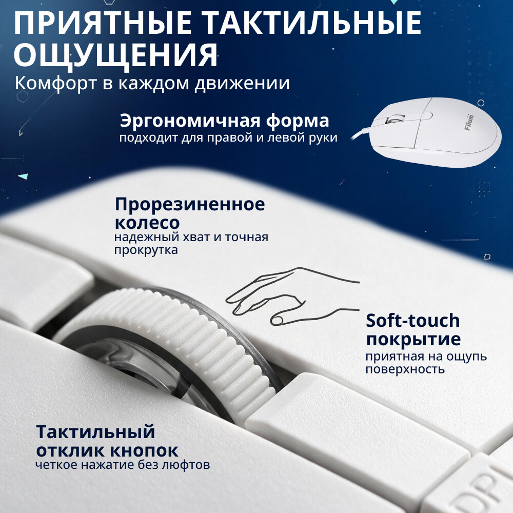 Мышь Filum FL-M15-WH - фото 7