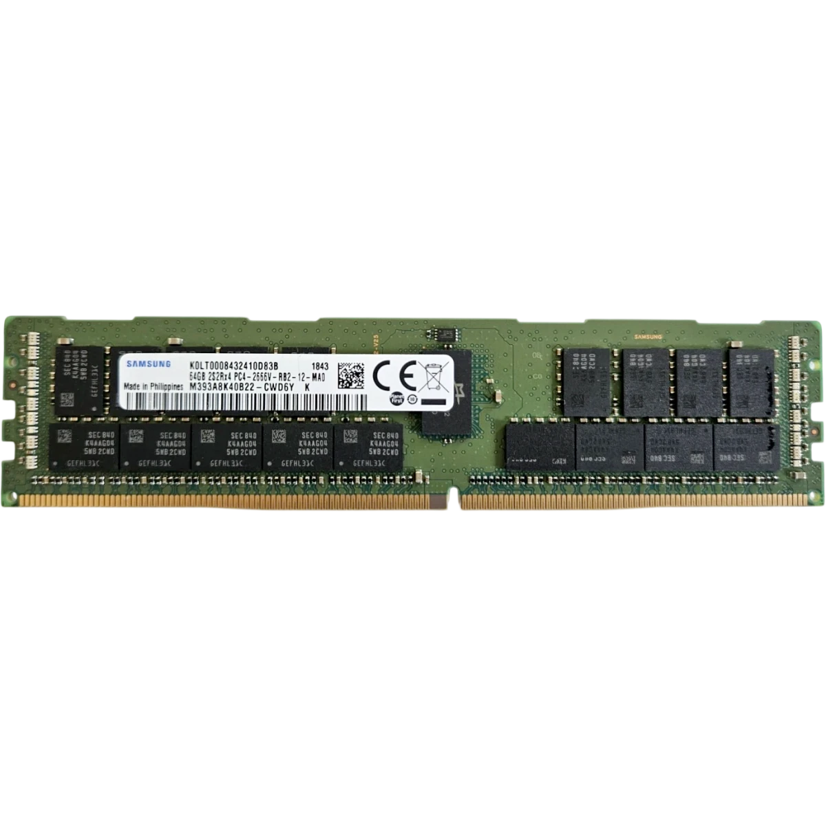 Оперативная память 64GB 2666MHz DDR4 Samsung ECC Reg - M393A8K40XXX-CWD