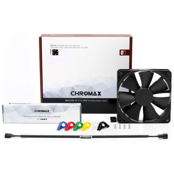 Вентилятор для корпуса Noctua NF-F12 PWM Chromax - NF-F12-PWM-CH.BK.S - фото 3