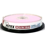 Диск DVD+RW Mirex 4.7Gb 4x Cake Box (10шт) (202639)