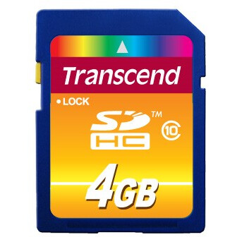 Карта памяти 4GB SD Transcend  (TS4GSDHC10)
