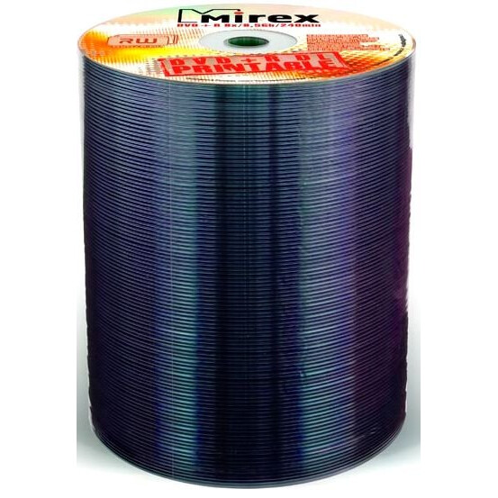 Диск DVD+R Mirex 8.5GB 8x Shrink Printable (100 шт.)