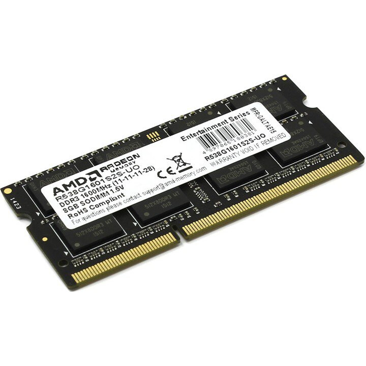 Оперативная память 8GB DDR-III 1600MHz AMD SO-DIMM (R538G1601S2S-UO) OEM