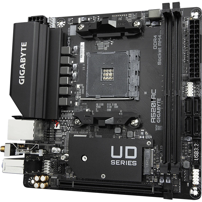 Материнская плата Gigabyte A520I AC - фото 2