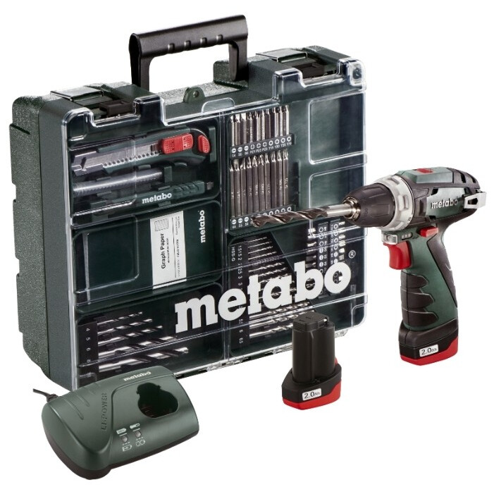 Дрель-шуруповёрт Metabo PowerMaxx BS Basic Set - 600080880 - фото 2
