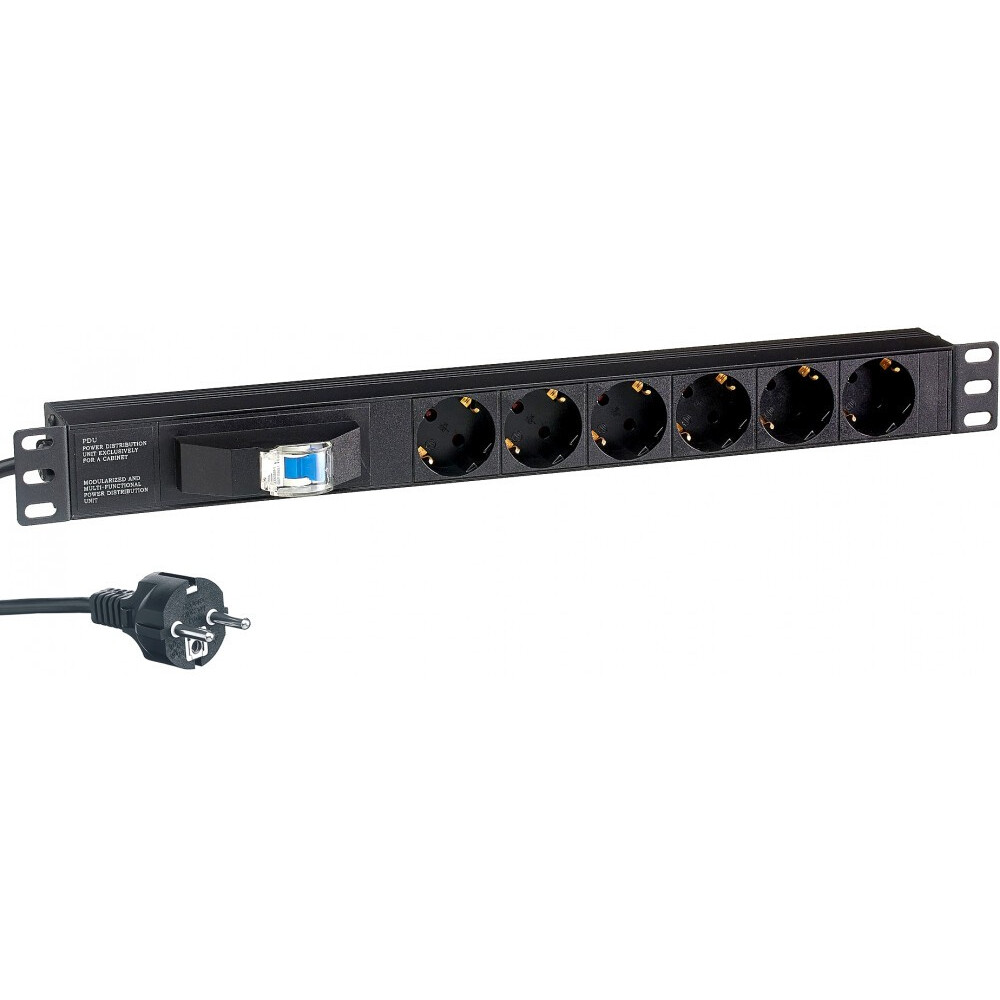 Блок розеток ExeGate PDU-19H610 Al-6S-EU2.5-1P