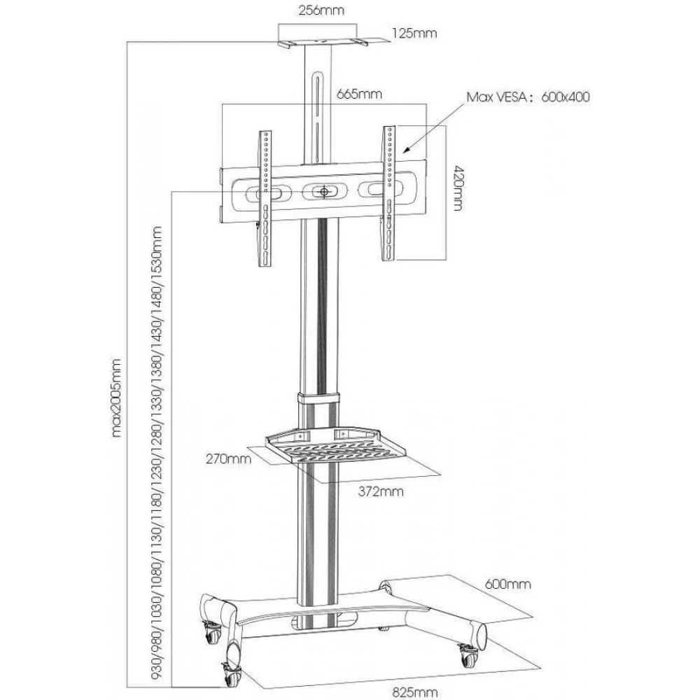 Мобильная стойка ARM MEDIA PT-STAND-11 Black - фото 2
