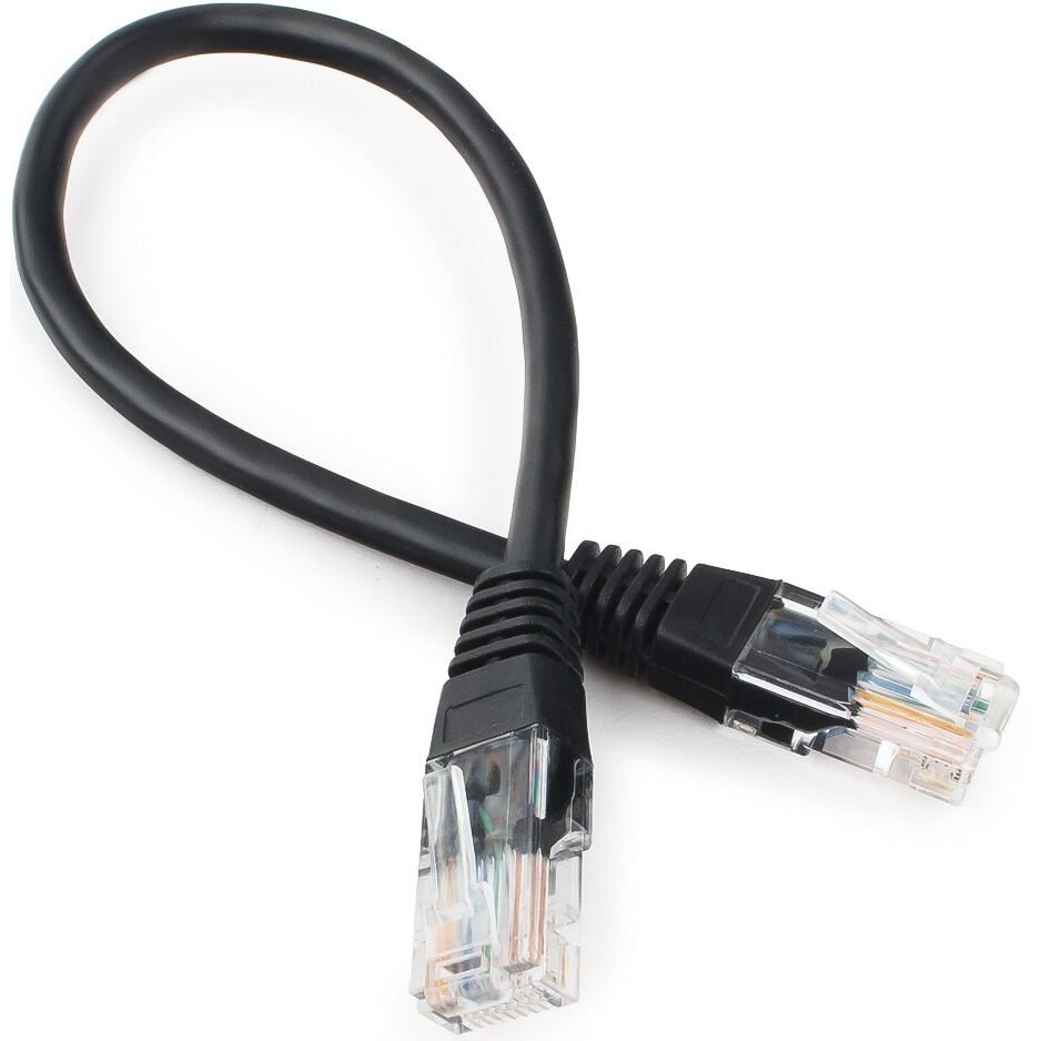 Патч-корд Gembird PP12-0.25M/BK, 0.25м