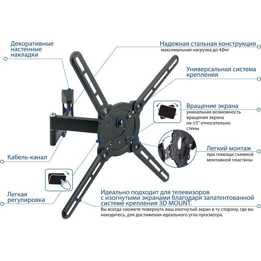 Кронштейн Kromax ATLANTIS-15 Grey - фото 2
