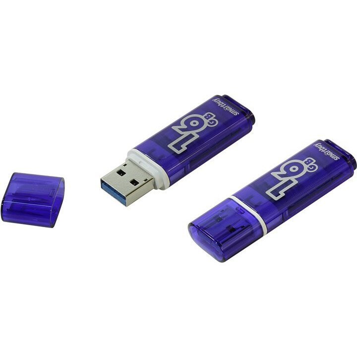 USB Flash накопитель 16GB SmartBuy Glossy Dark Blue (SB16GBGS-DB)