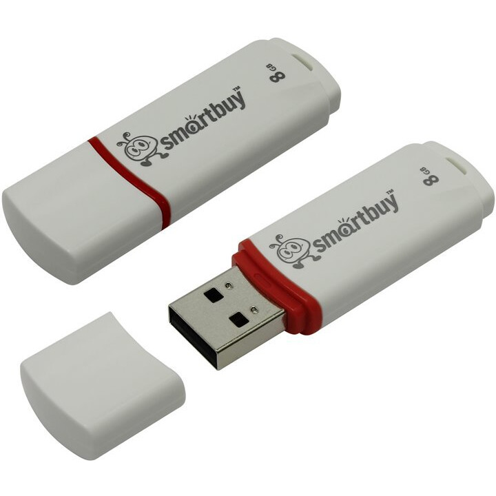 USB Flash накопитель 8GB SmartBuy Crown White (SB8GBCRW-W)