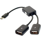 Переходник 2x USB A (F) - microUSB B (M), KS-IS KS-320
