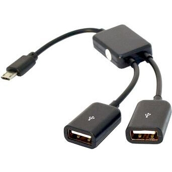 Переходник 2x USB A (F) - microUSB B (M), KS-IS KS-320