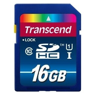 Карта памяти 16Gb SD Transcend  (TS16GSDU1)