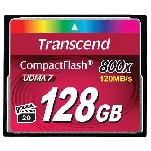 Карта памяти 128GB Compact Flash Transcend 800x (TS128GCF800)