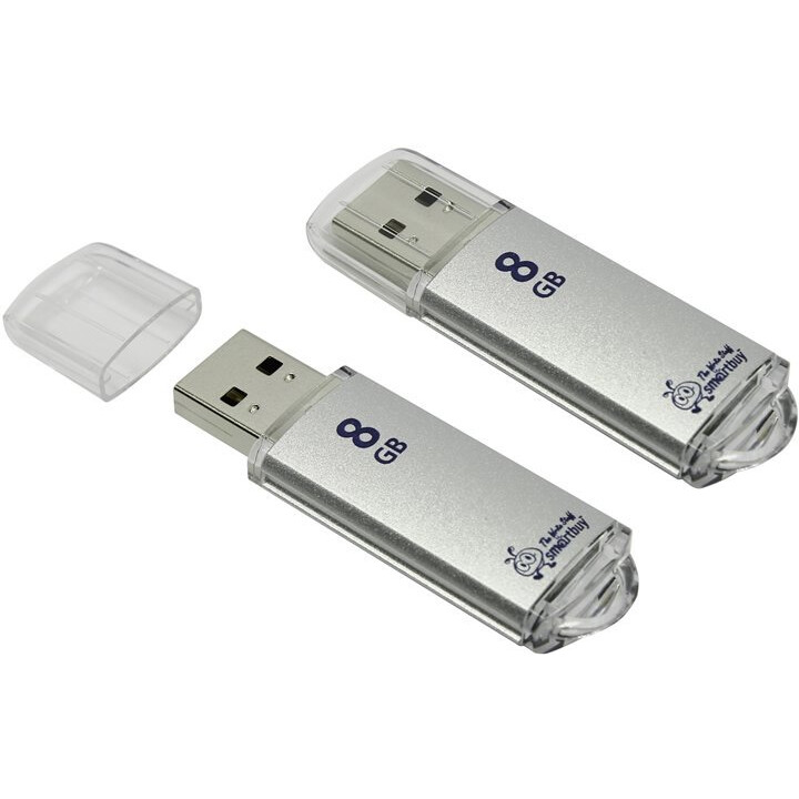 USB Flash накопитель 8GB SmartBuy V-Cut Silver (SB8GBVC-S)