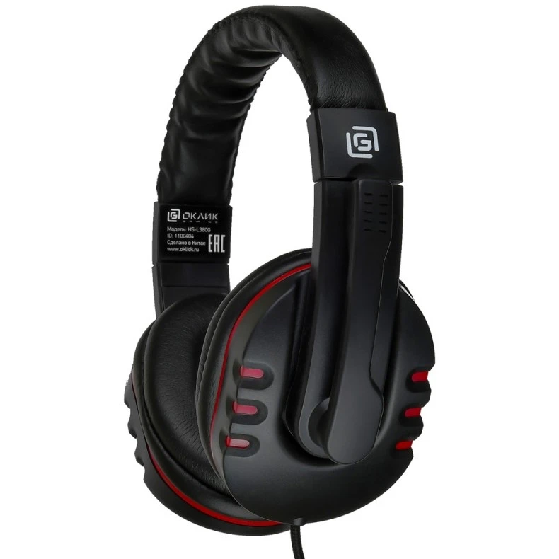 Гарнитура Oklick HS-L380G Black/Red - фото 2