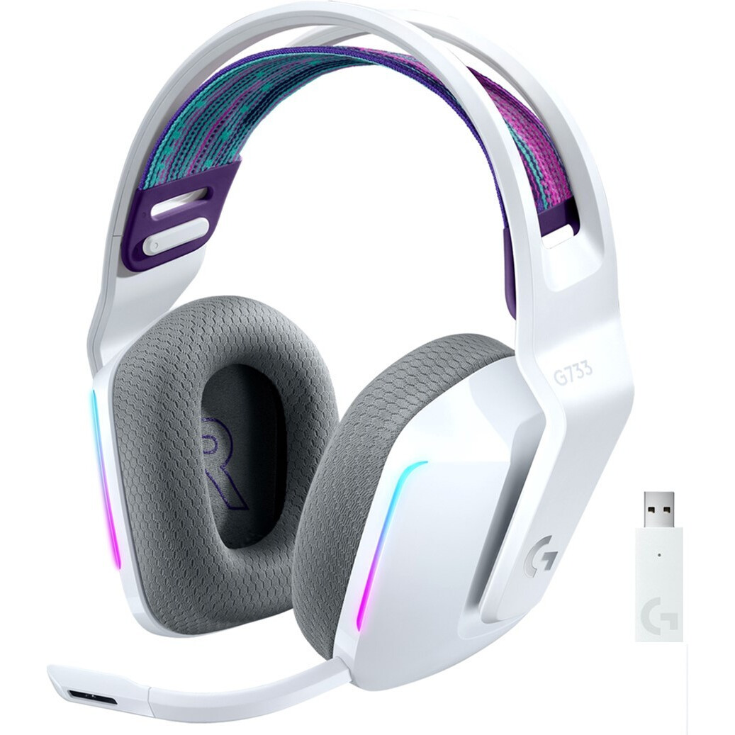 Гарнитура Logitech G733 LIGHTSPEED Wireless RGB Gaming White (981-000883/981-000886) - 981-000883/0886/0885 - фото 4