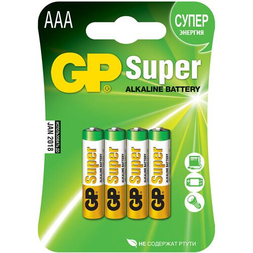 Батарейка GP 24A Super Alkaline (AAA, 4 шт.)